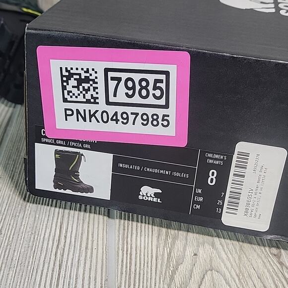 Sorel Flurry Waterproof Insulated Snow Boot Spruce Green Kids Toddler Size 8 NEW - Picture 11 of 12